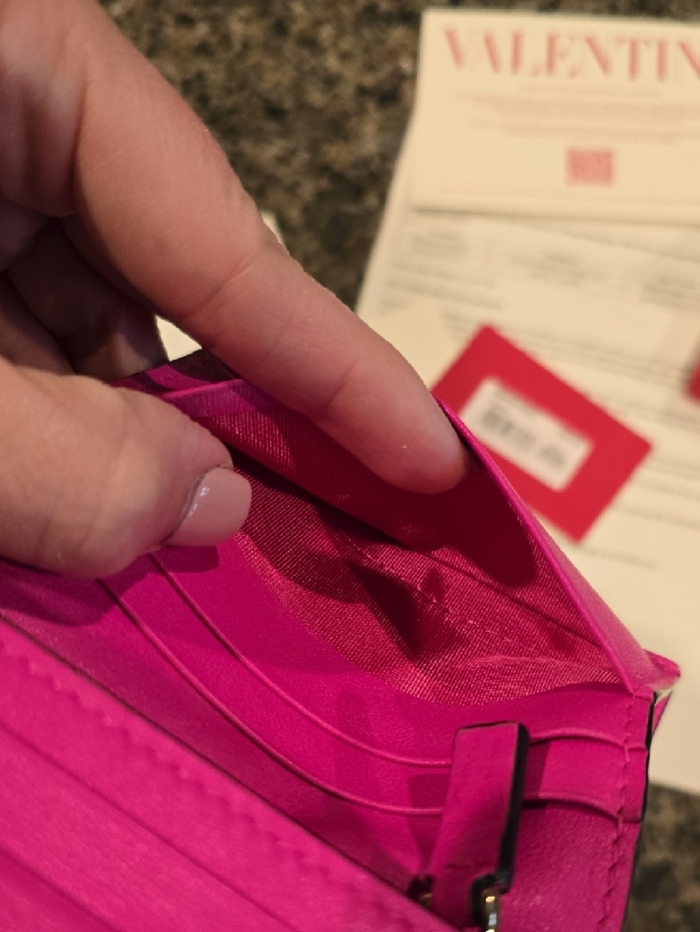 Valentino Hot Pink Rockstud Leather Wallet - Picture 13 of 16